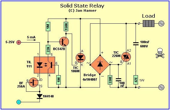 Схема твердотельного реле на симисторе своими руками